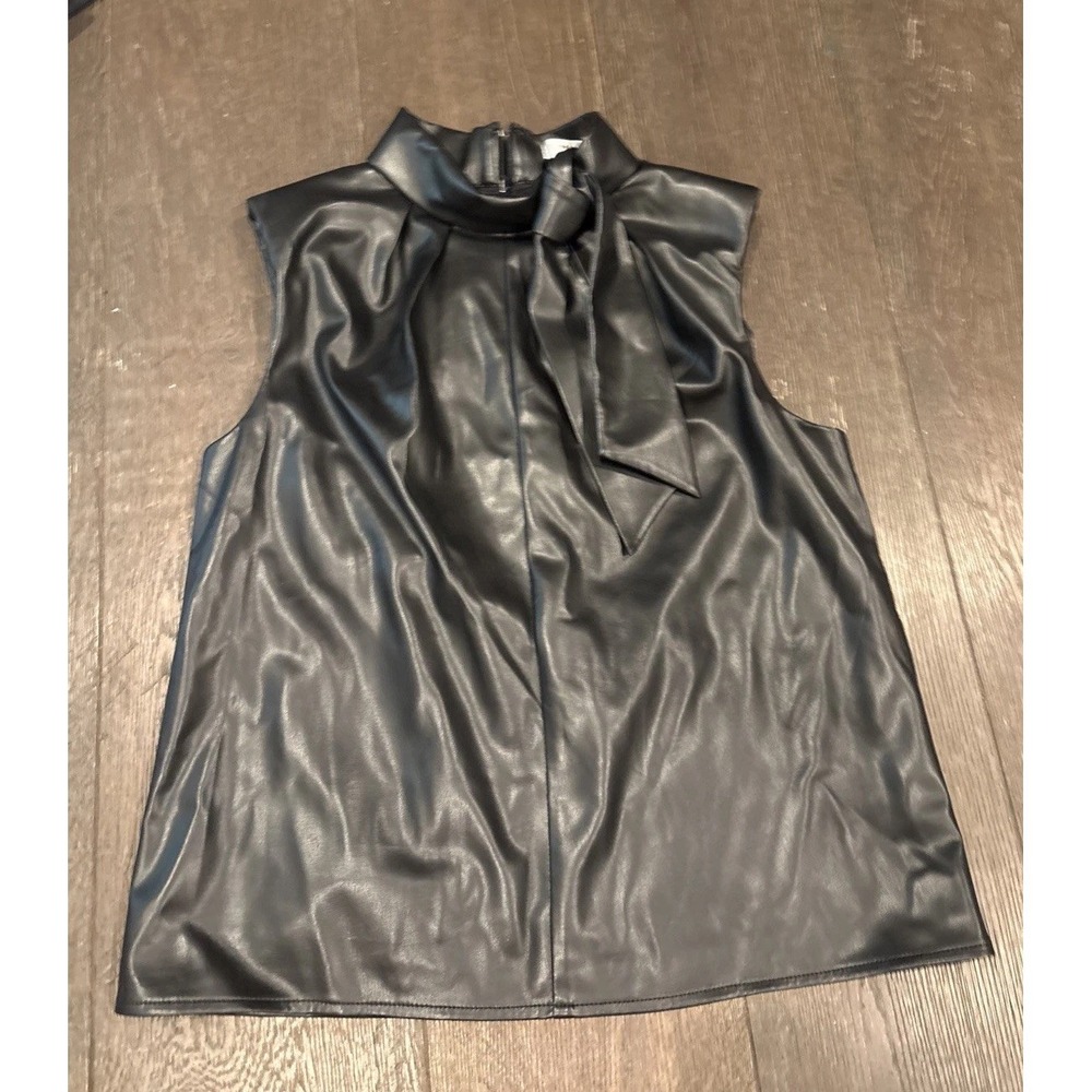 Milly Leather Top Sleeveless Necktie